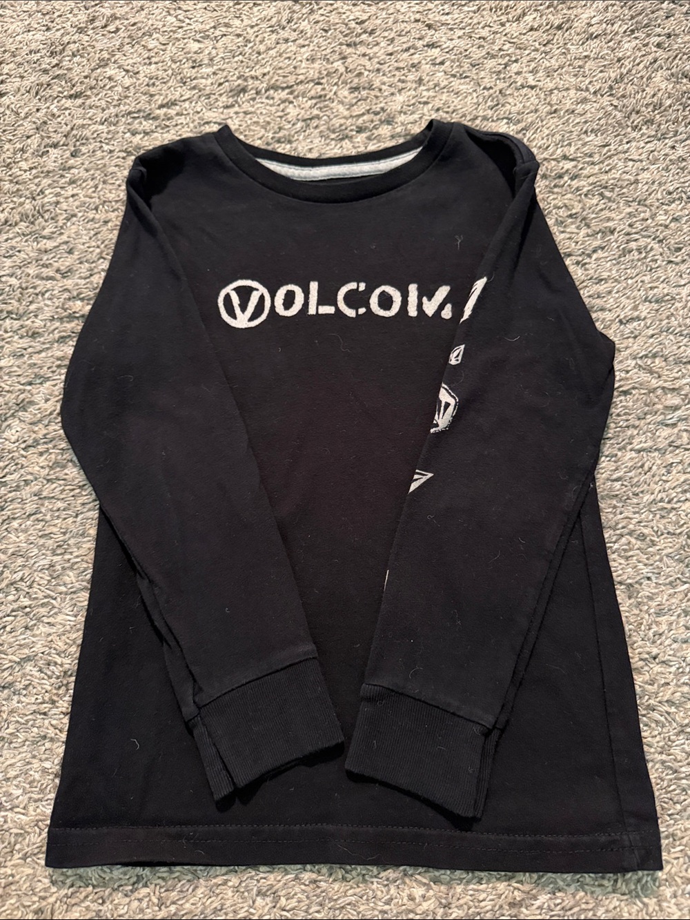Volcom Black Long-Sleeve Logo Tee for Kids